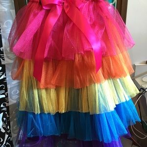 Children's Rainbow Tulle Skirt. One Size Fits All.